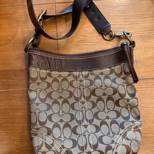 Coach Brown and Tan Crossbody Bag